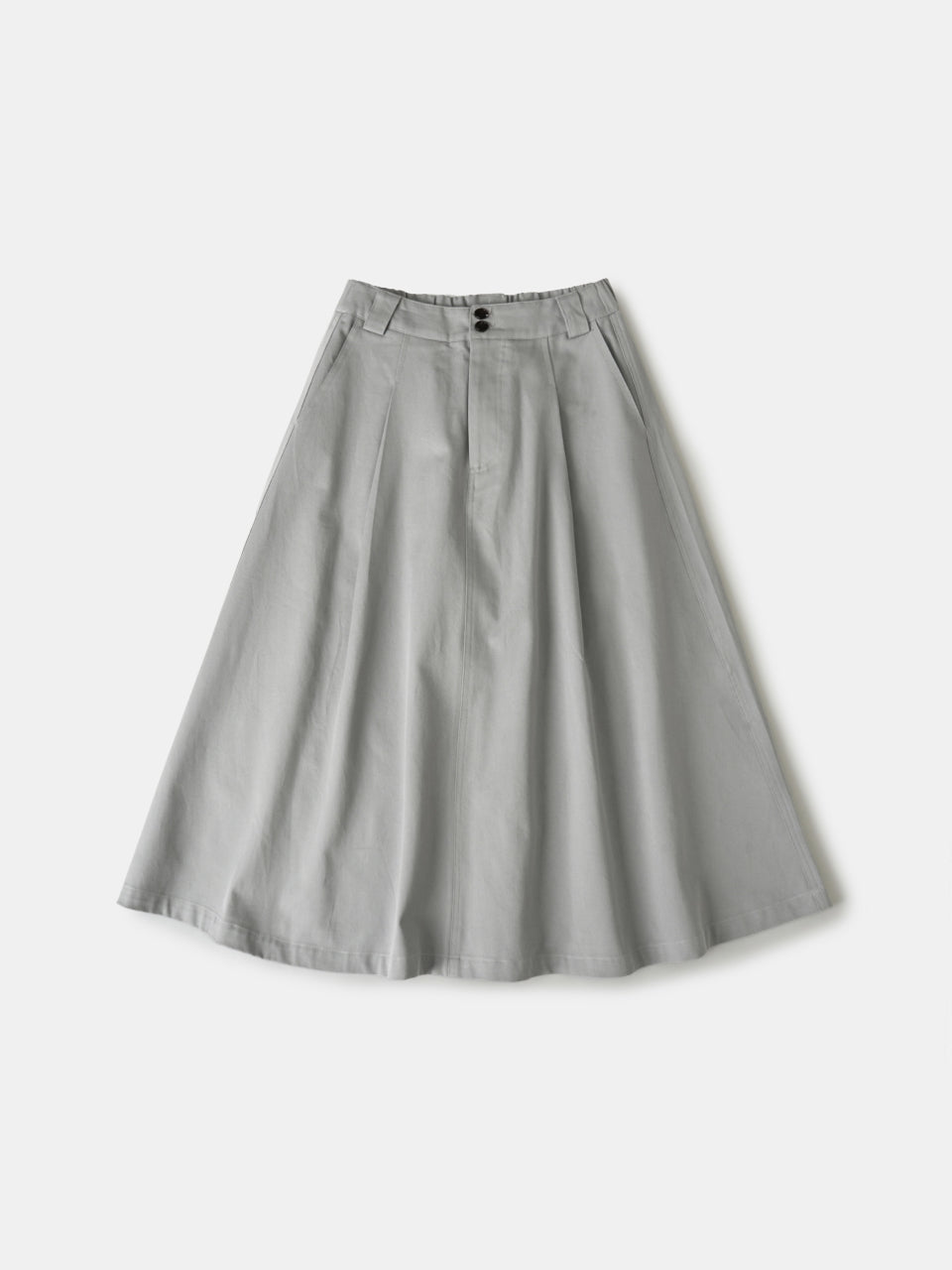 (W)Relaxed Flare Chino Skirt (Blue Gray)