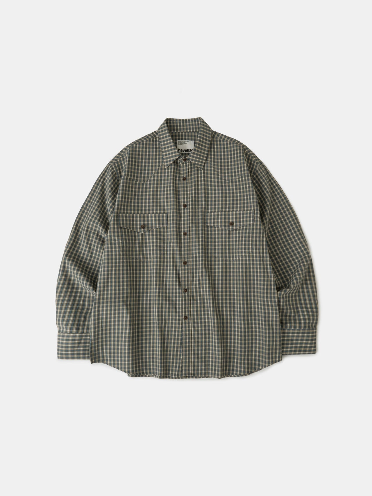 Classic Check Western Shirts (Olive Green)