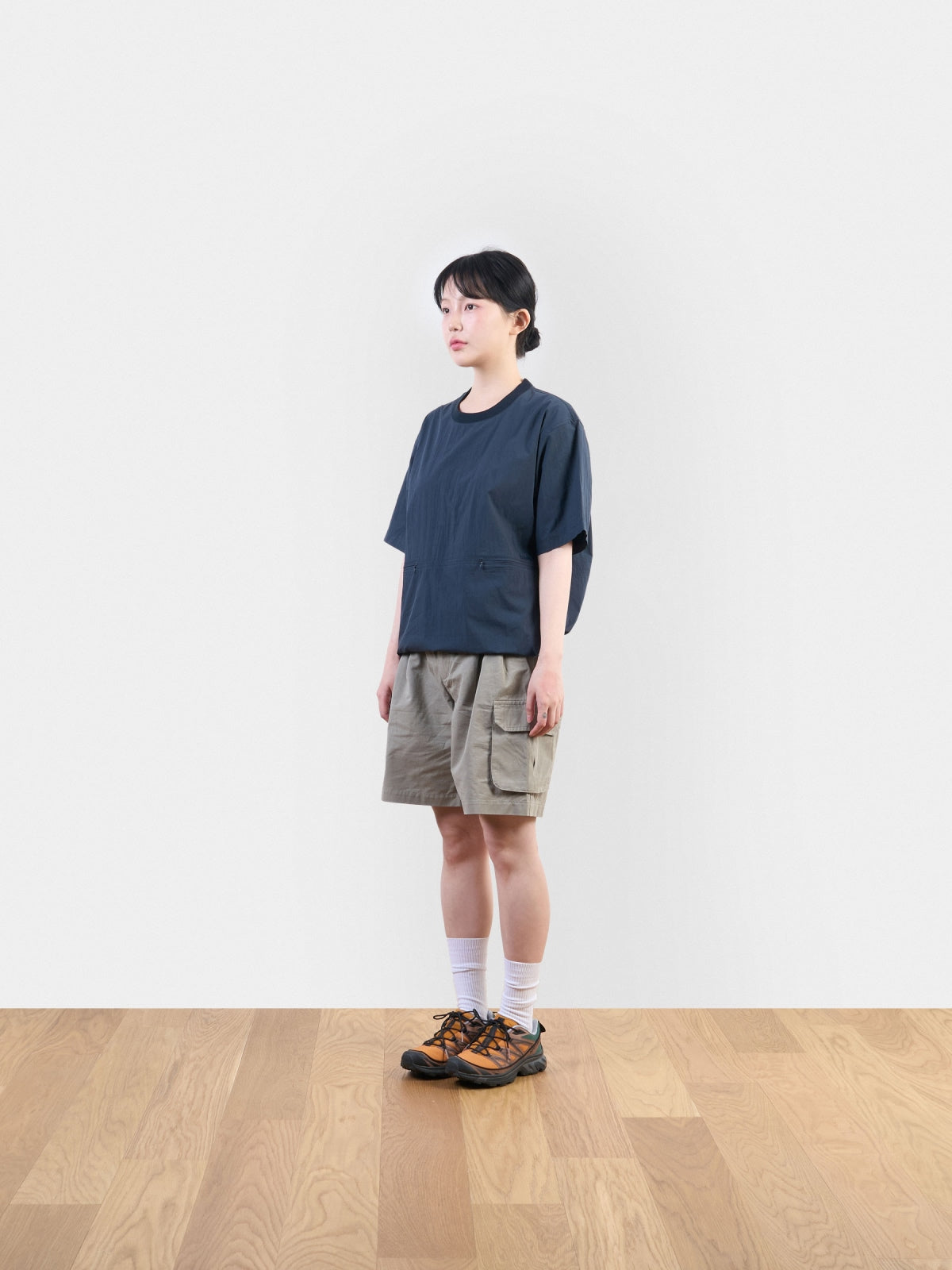 Pocket Volume String Half Tee (Navy)
