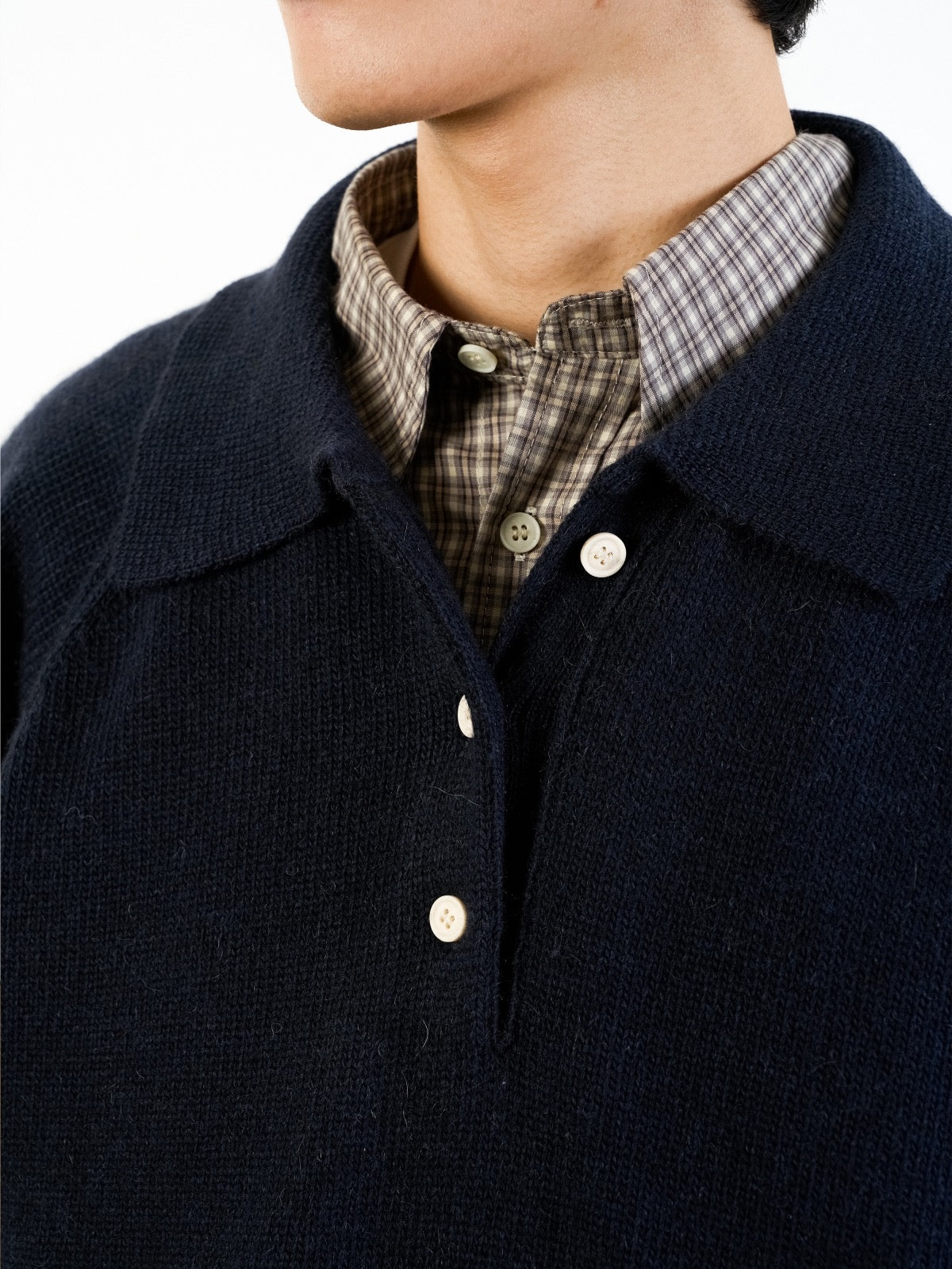 Yak Wool Collar Knit (Navy) | Havehad