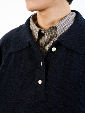 Yak Wool Collar Knit (Navy)