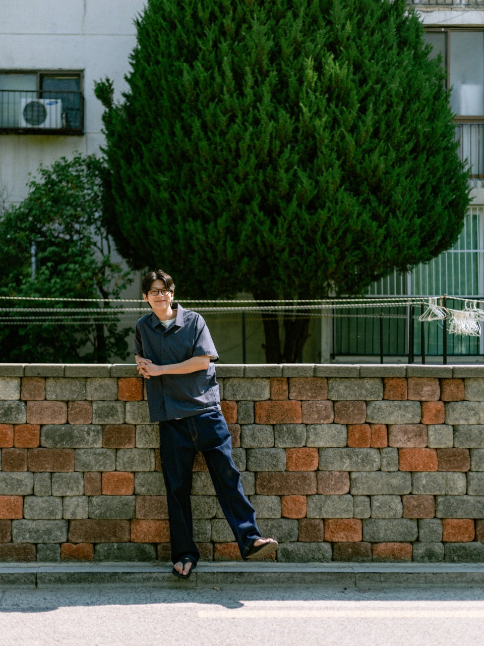 City Summer Light Half Shirts (Navy)