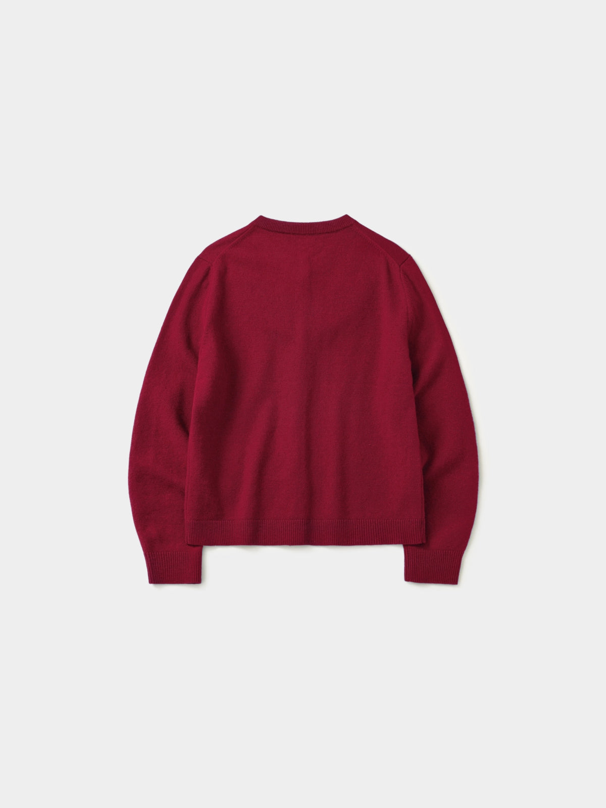 Soft Wool Round Cardigan (Red)