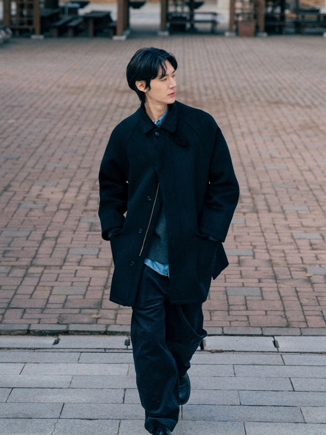 City Wool Half Coat (Charcoal)