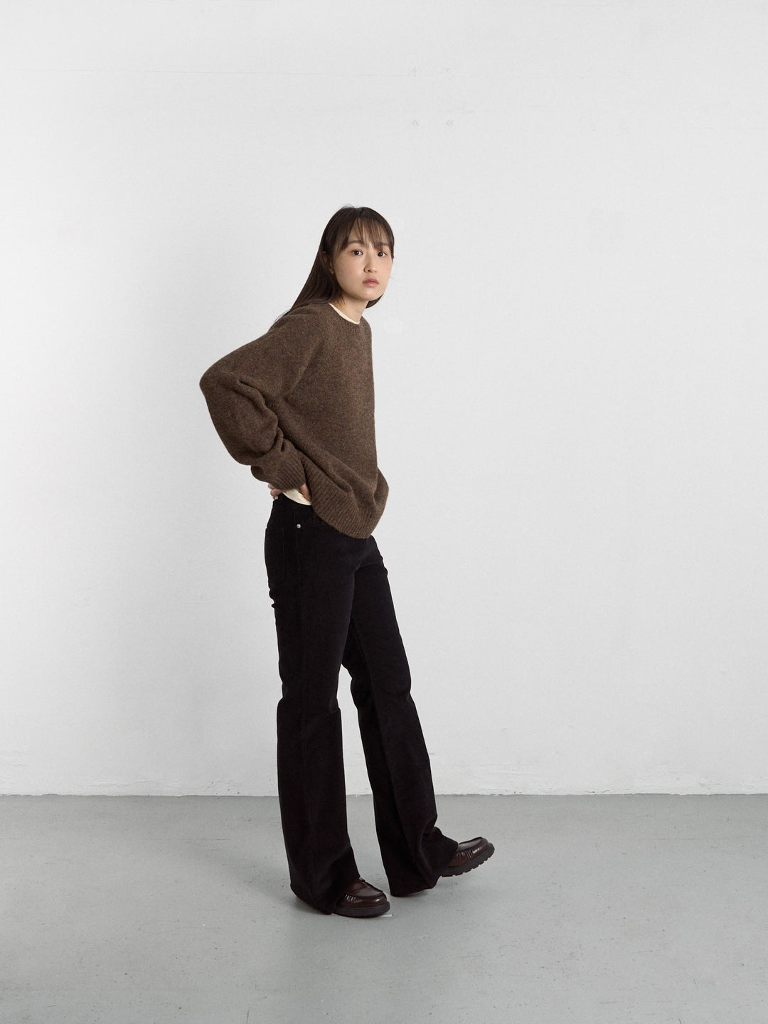 Shaggy Dog Round Knit (Brown)