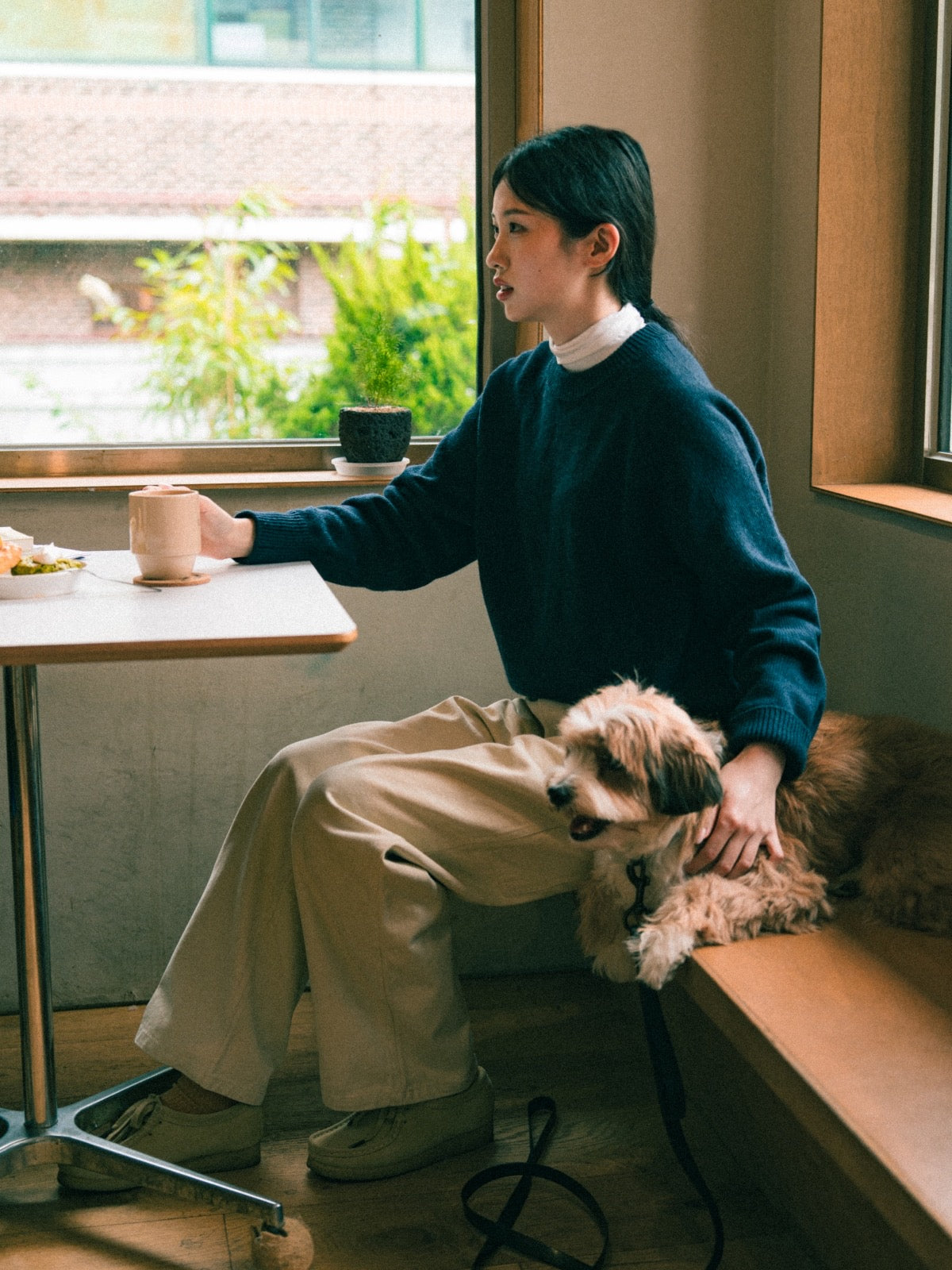Yak Wool Crewneck Sweater (Navy)
