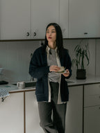 2way Zip-up Cardigan (Blue)