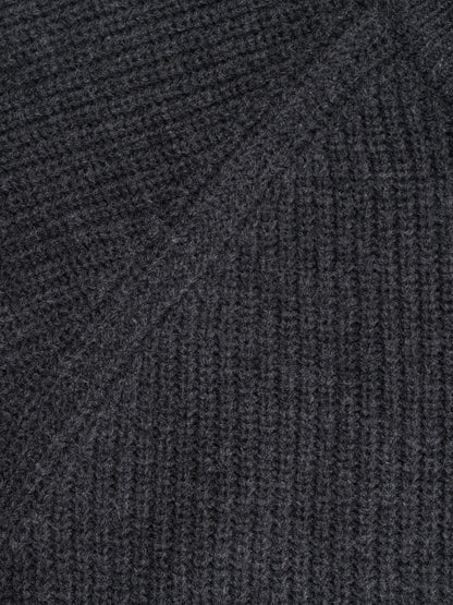 Fine Wool Fisherman Knit (Charcoal)