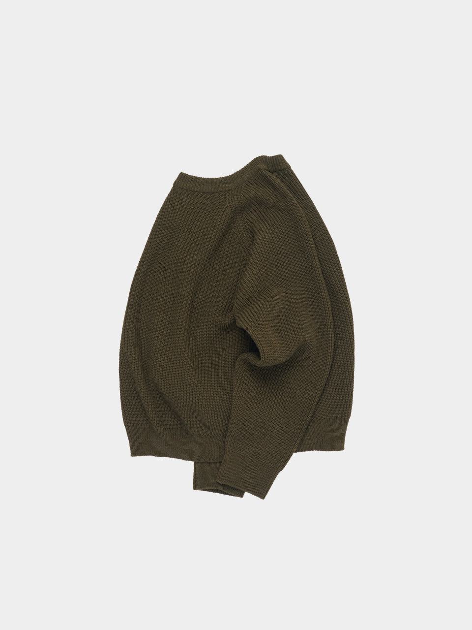 Fine Wool Fisherman Knit (Khaki Gray)