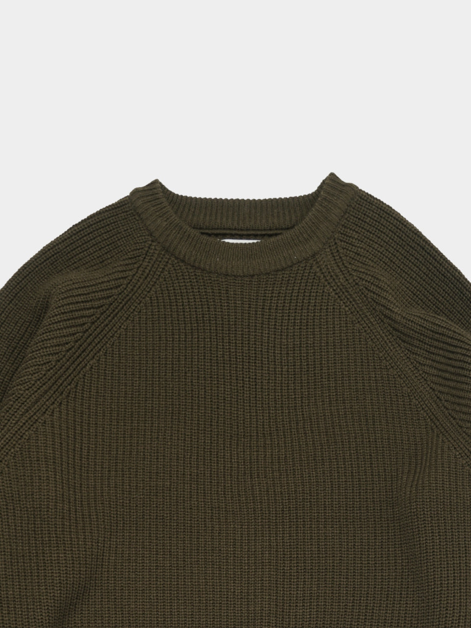 Fine Wool Fisherman Knit (Khaki Gray)