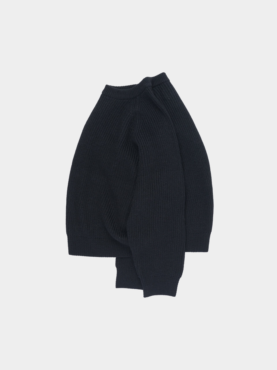 Fine Wool Fisherman Knit (Navy)