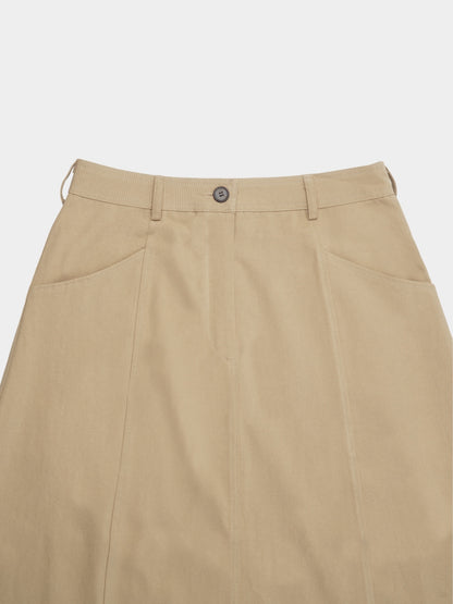 Utility Long Skirt (Beige)