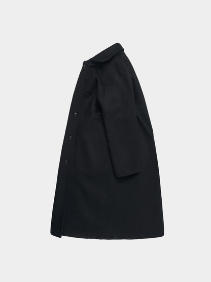 Oversize French Wool Coat (Black)