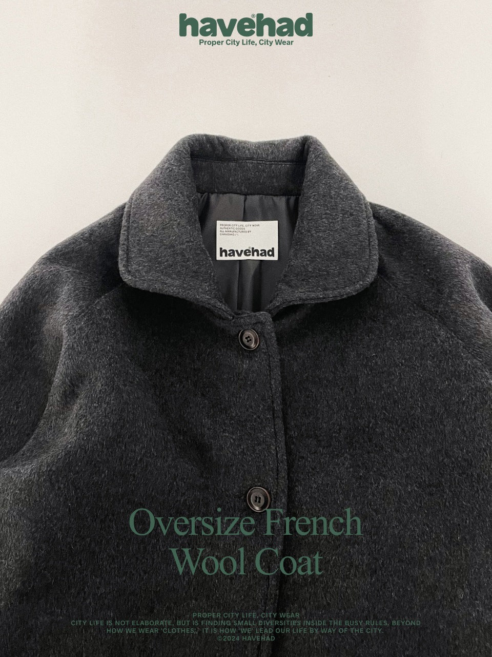 Oversize French Wool Coat (Black)