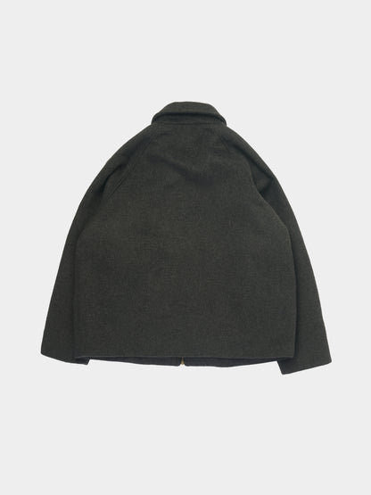 Round Collar Wool Blouson (Charcoal)