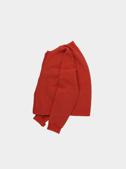 Women Cashmere Wool Cardigan (Red)