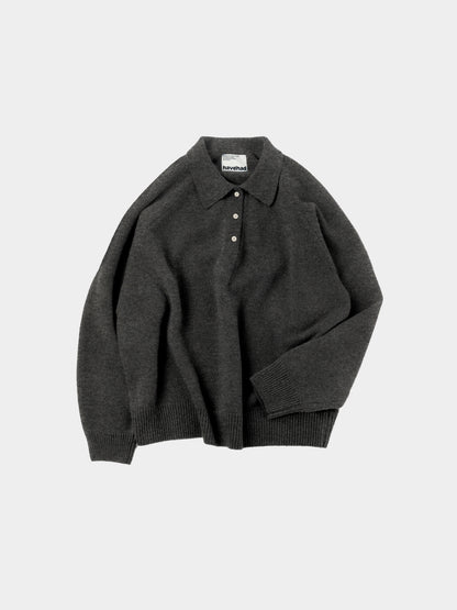 Yak Wool Classic Collar Knit (Charcoal)