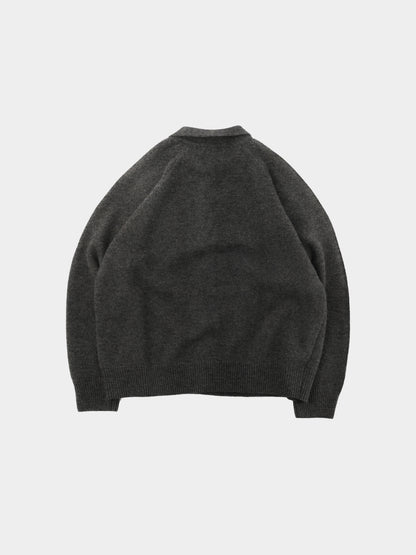 Yak Wool Classic Collar Knit (Charcoal)