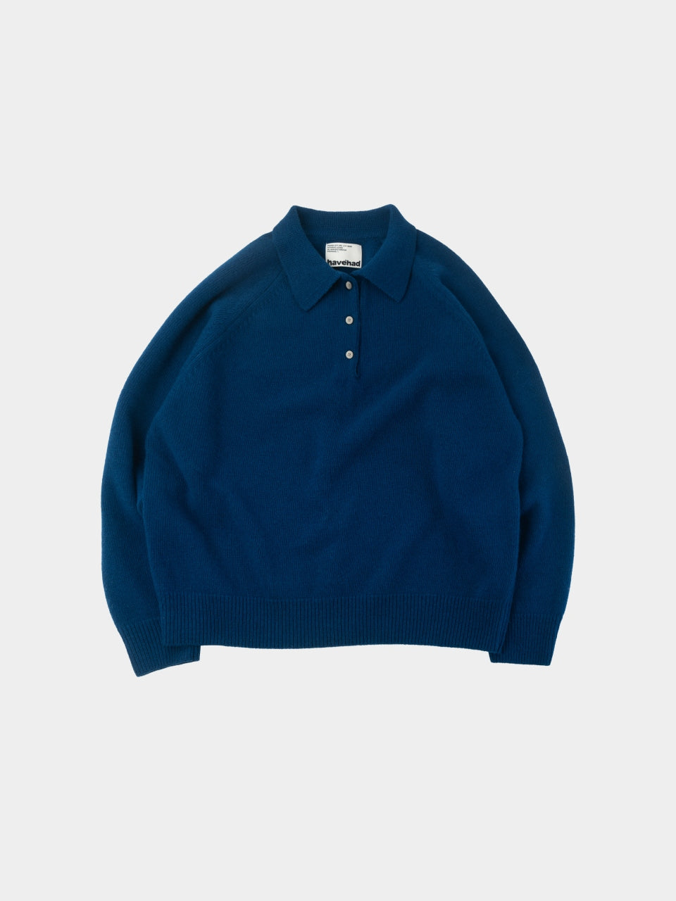 Yak Wool Classic Collar Knit (Cobalt Blue)