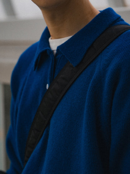 Yak Wool Classic Collar Knit (Cobalt Blue)