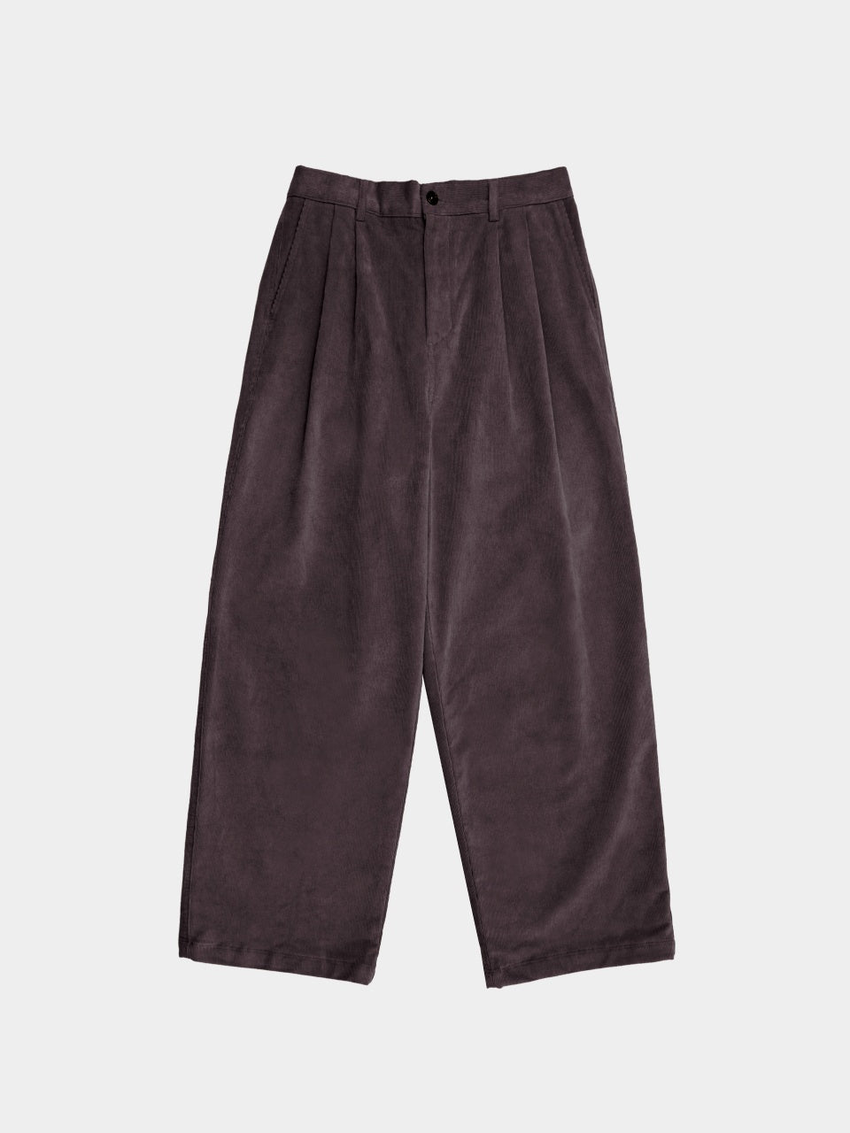 Warm Corduroy Pin-tuck Pants (Chocolate)