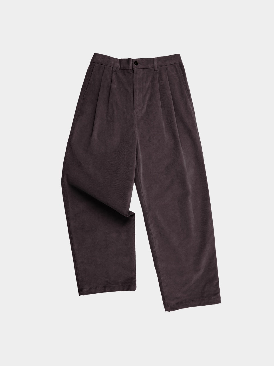 Warm Corduroy Pin-tuck Pants (Chocolate)