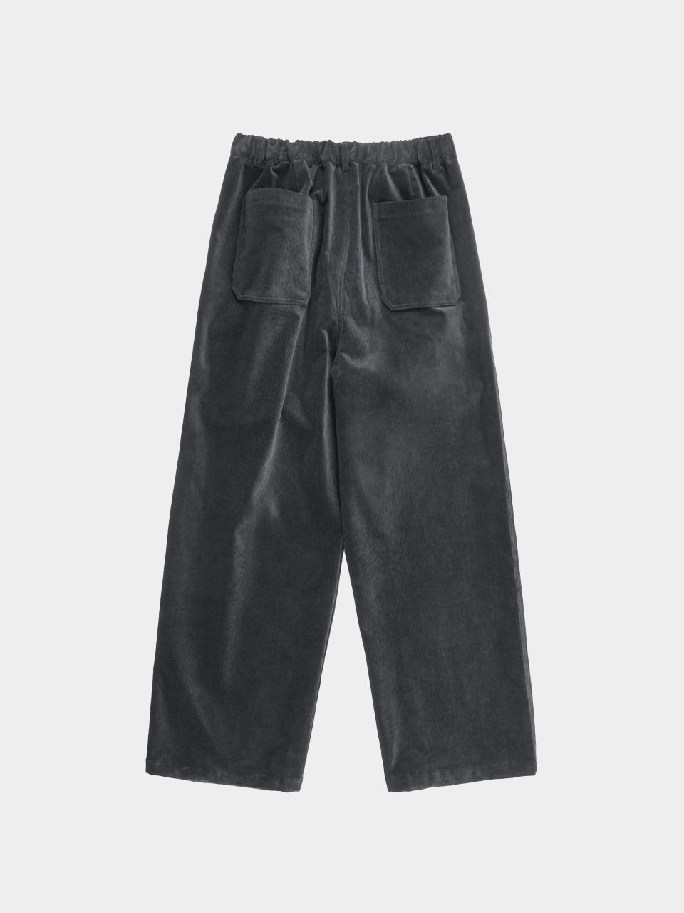 Warm Corduroy Pin-tuck Pants (Light Gray)