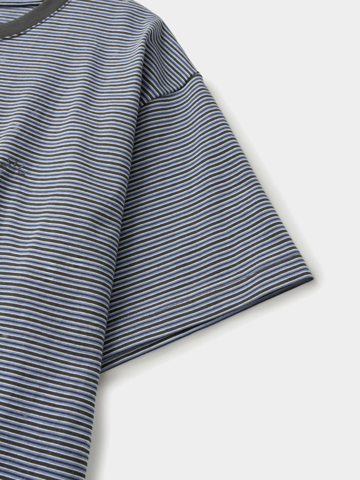 Relaxed Half Stripe String Tee (Stripe Charcoal)