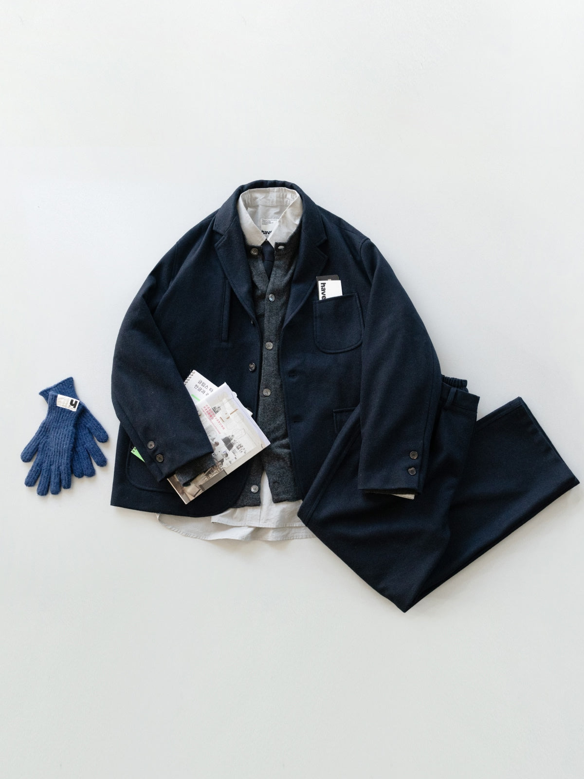 Set) City Wool Set-up (Navy) | Havehad