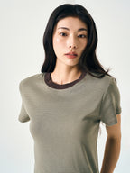 Classic Stripe Tee (Charcoal)