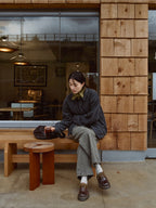 Two-tone Strap Fleece Jacket (Charcoal)