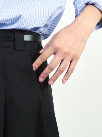 (W)Relaxed Flare Chino Skirt (Ecru)