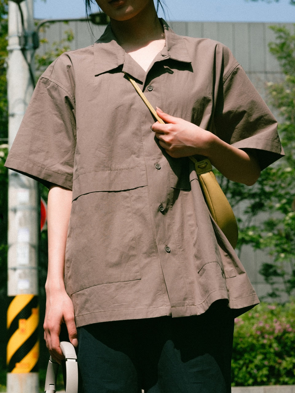 City Summer Light Half Shirts (Brown)