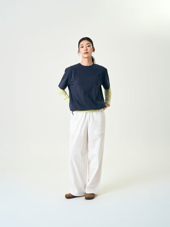 Relaxed Half String Tee (Navy)