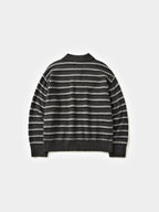 Classic Stripe Collar Knit (Stripe Gray)