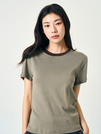 Classic Stripe Tee (Brown)
