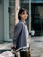 Everyday Pocket Stripe Shirts (Blue Gray)