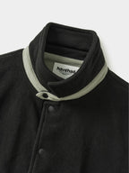 Two-tone Strap Fleece Jacket (Black)
