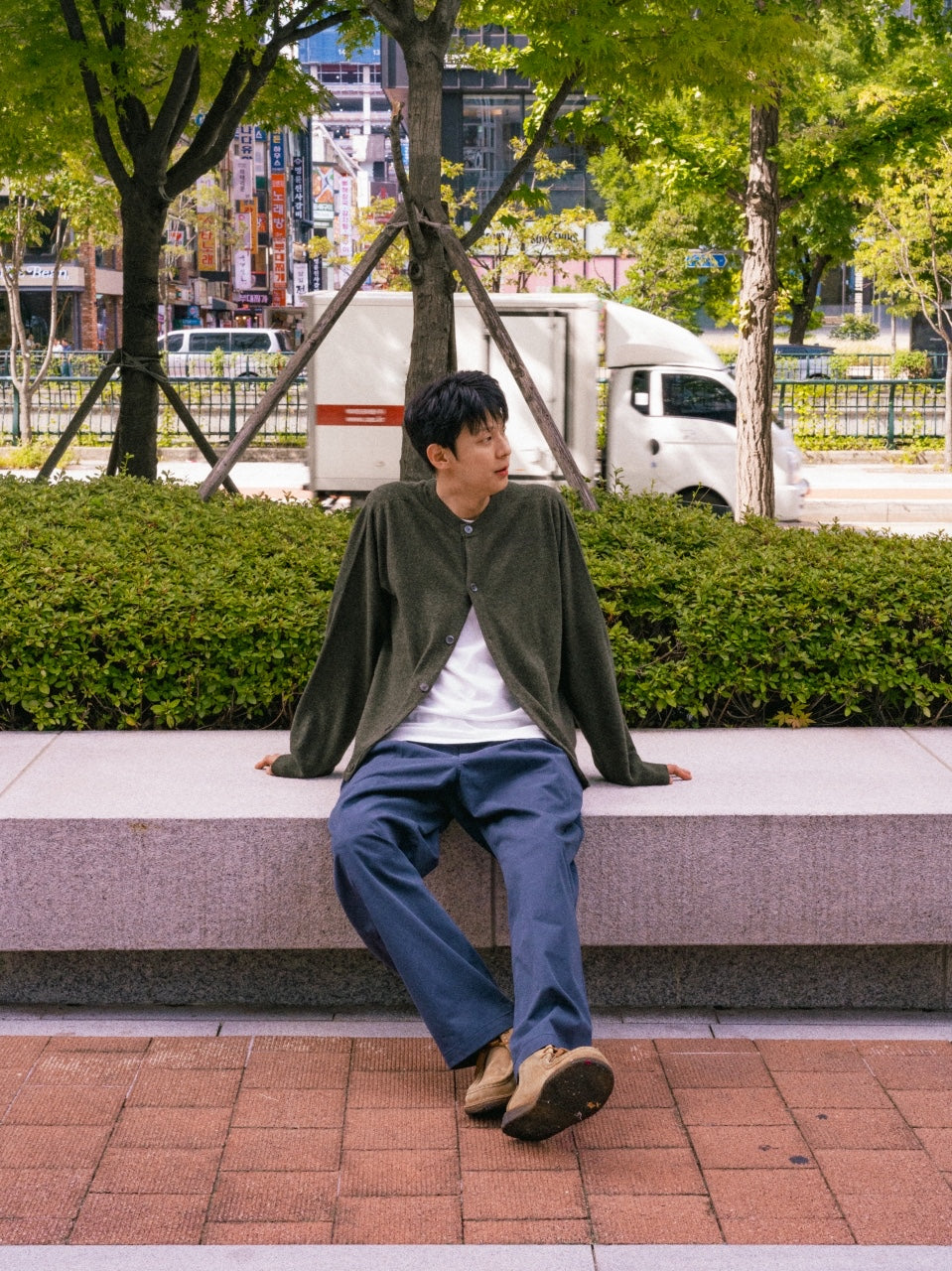 Light Wholegarments Cardigan (Charcoal)