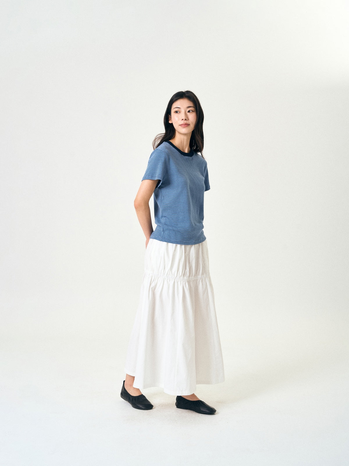 Light String Tiered Skirt (Navy)