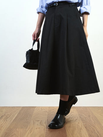 (W)Relaxed Flare Chino Skirt (Ecru)