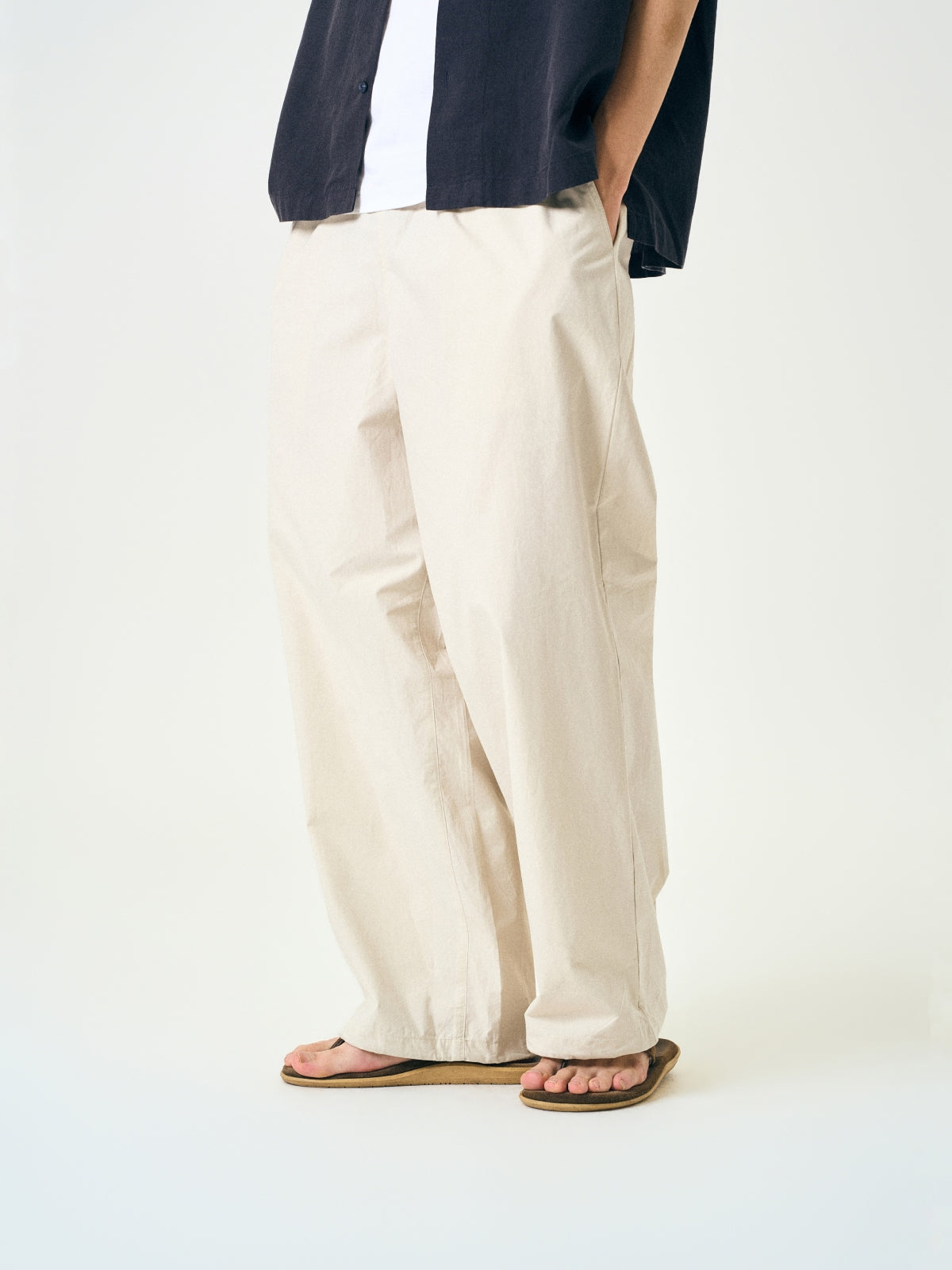 パンツ everyone belted easy pants BEIGE L Light String Easy Pants (Beige) | Havehad