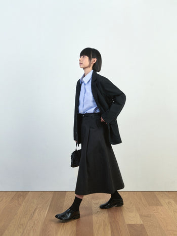 (W)Relaxed Flare Chino Skirt (Ecru)