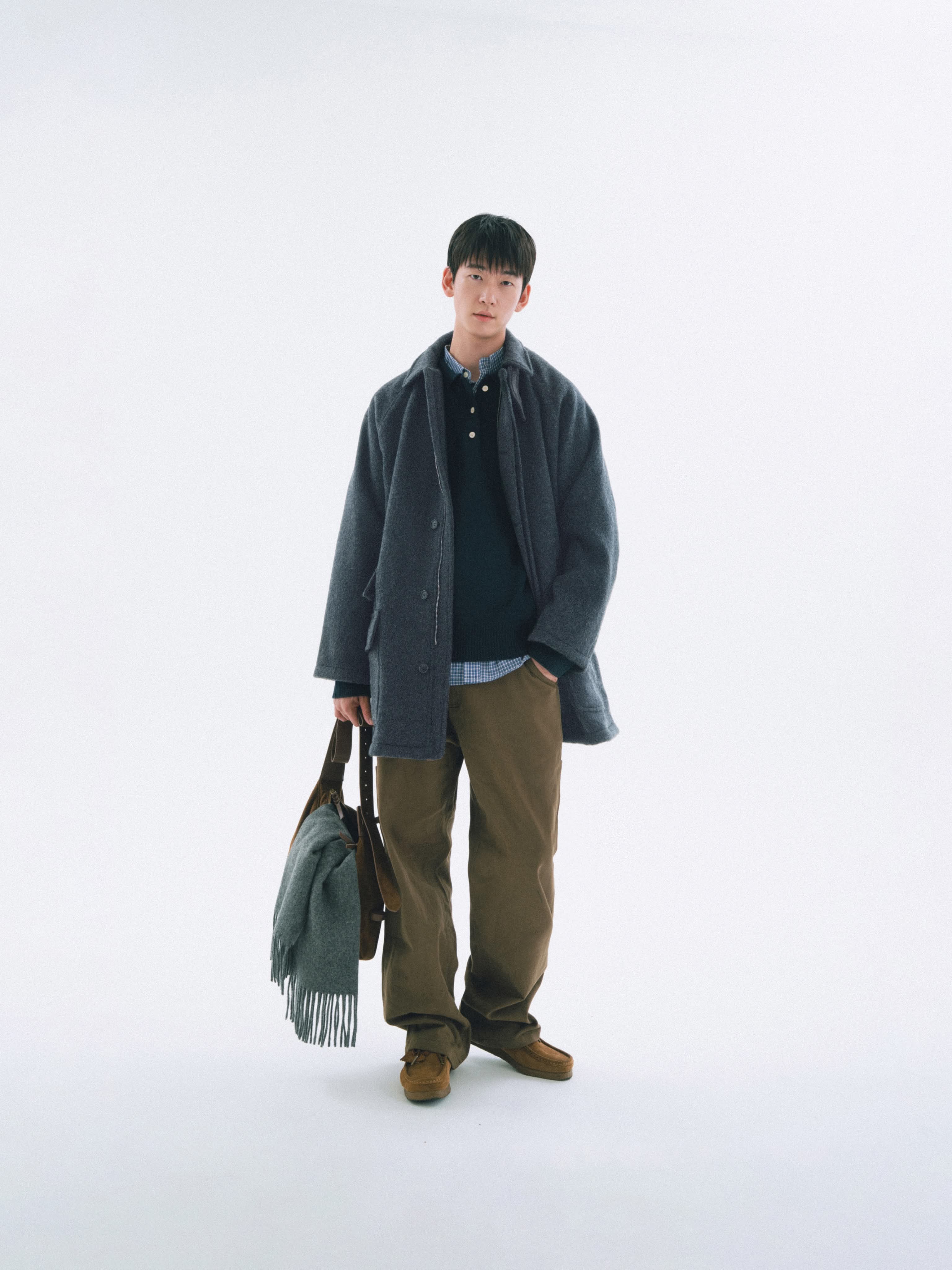 City Wool Half Coat (Charcoal) | Havehad