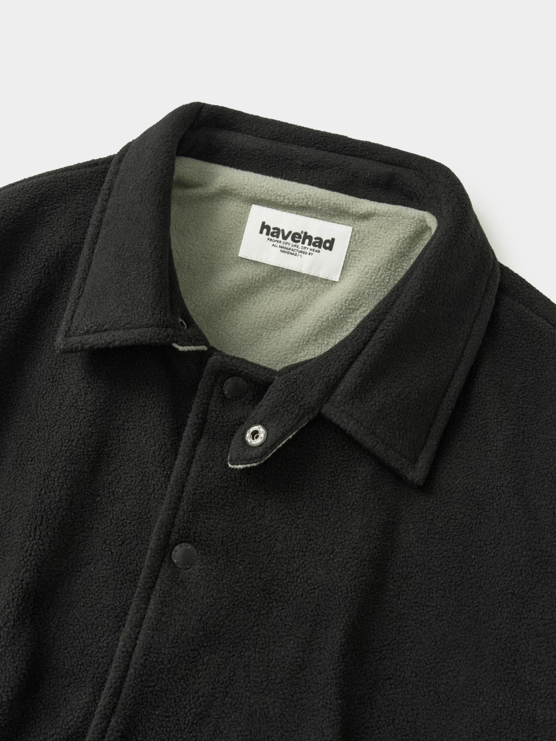 Two-tone Strap Fleece Jacket (Black)