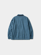 Two-tone Strap Fleece Jacket (Blue)