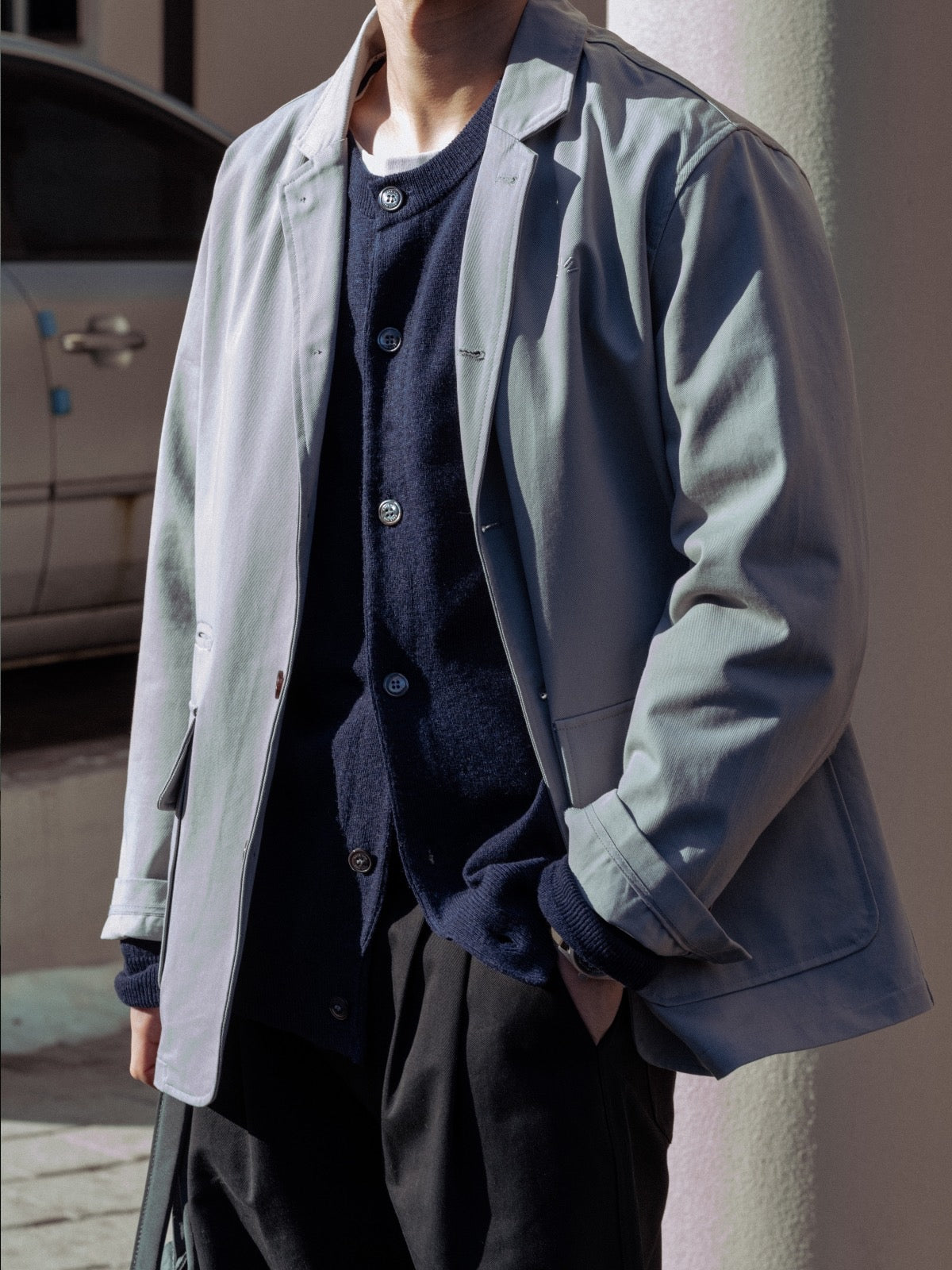 Light Wholegarments Cardigan (Navy)