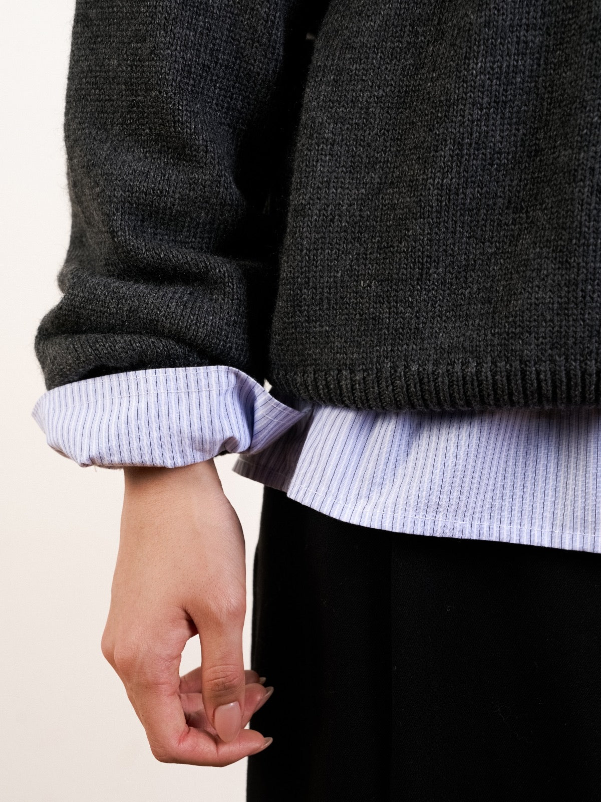 Yak Wool Collar Knit (Navy)