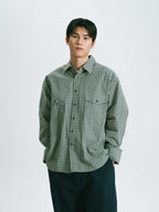 Classic Check Western Shirts (Olive Green)