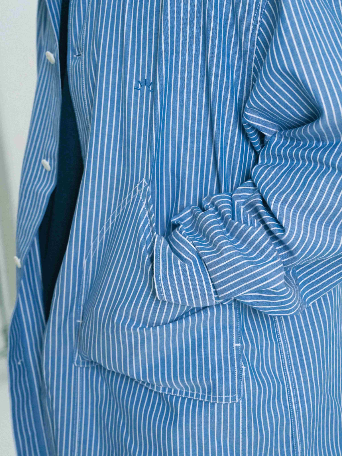 Field Pocket Shirt Jacket (Stripe White)